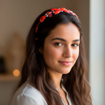 Diadema joya roja
