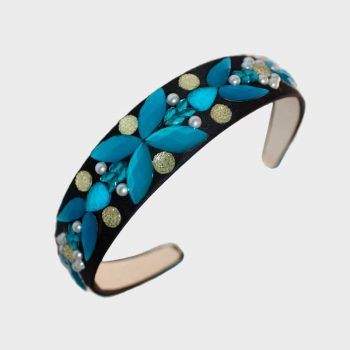 Diadema joya azul