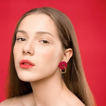 Pendientes invitada rojo dorado