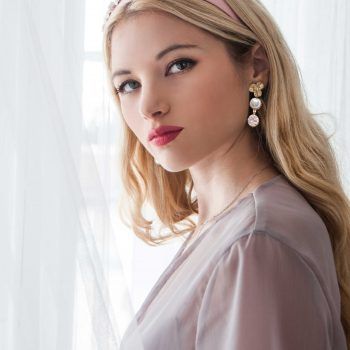 Pendientes Orquídea Blancos look @pelulelu