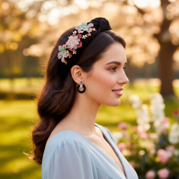 Diadema flores negra