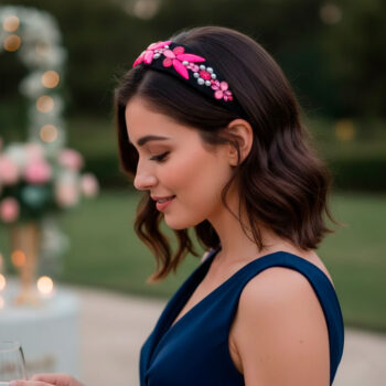 Diadema joya fucsia