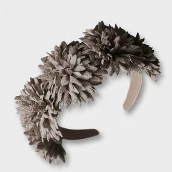 Diadema flores gris
