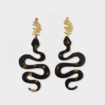 Pendientes Serpiente negro y dorado