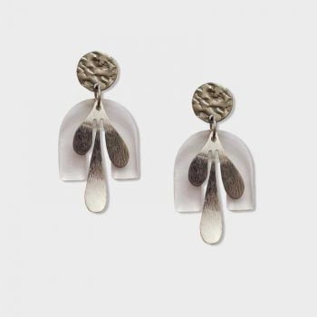 Pendientes plateado y transparente