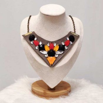 Collar camel naranja y rojo