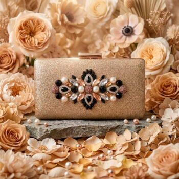 Bolso joya dorado Flor de Oriente
