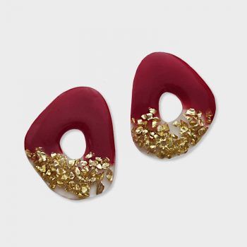 Pendientes granate y dorado