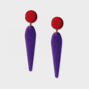 Pendientes Daga morado y rojo