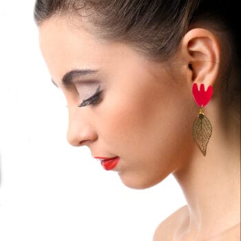 Pendientes de fiesta rojos