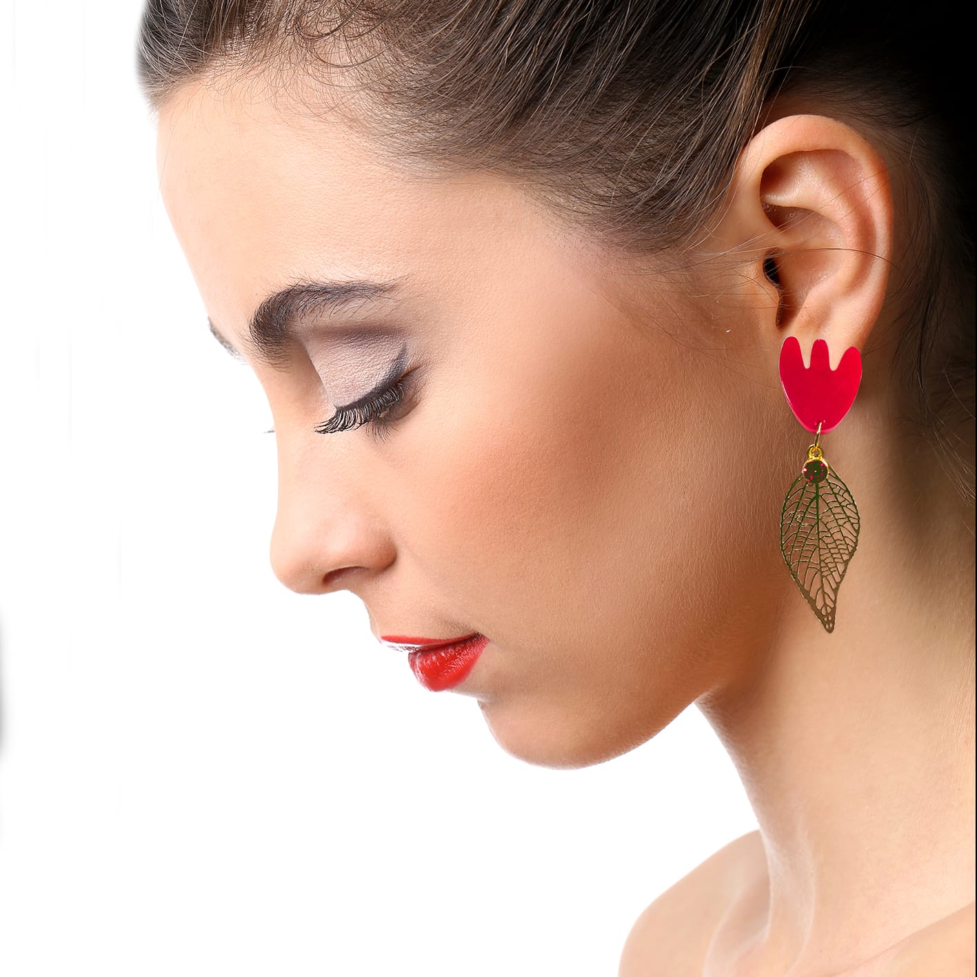 Pendientes de fiesta rojos