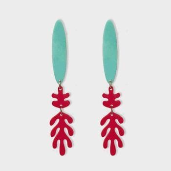 Pendientes turquesa rojo
