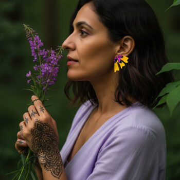 Pendientes Sorgin Morado y Amarillo