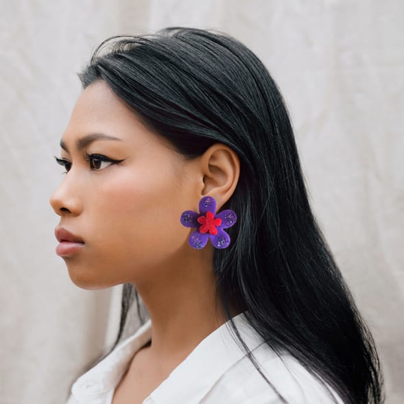 Pendientes Morado y rojo