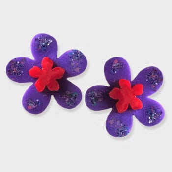 Pendientes flor morada