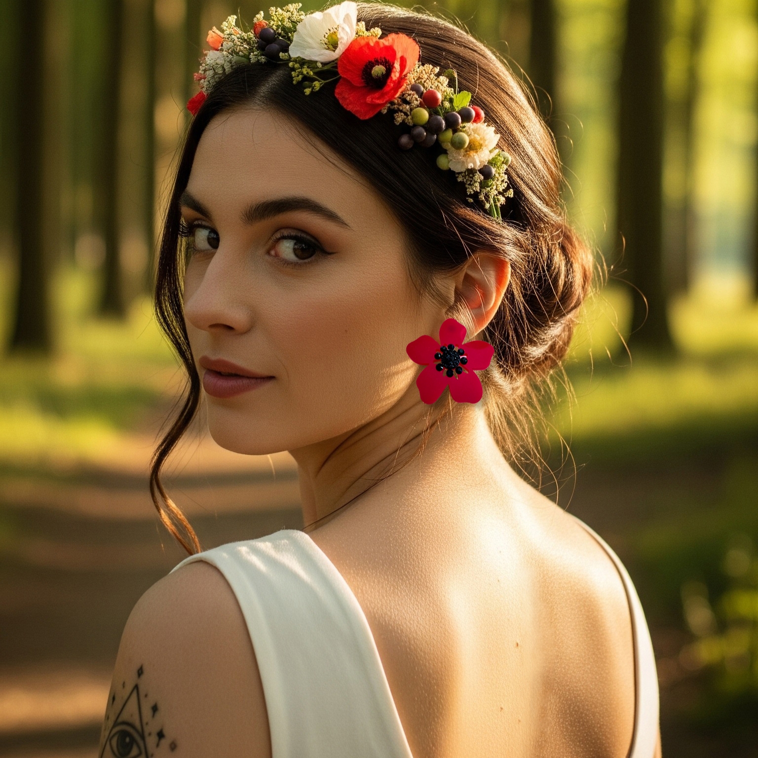 Pendientes rojos Amapolas