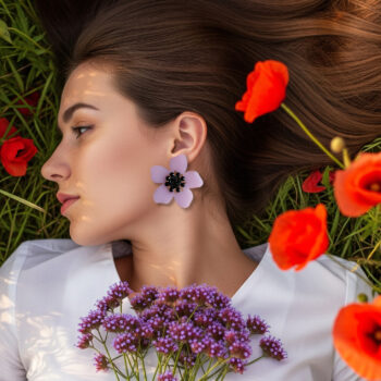 Pendientes Amapola Lilas