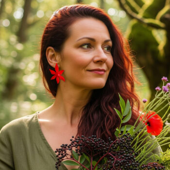 Pendientes Belladona rojos