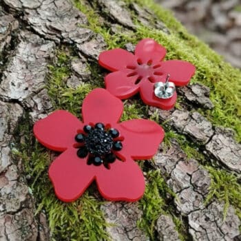 Pendientes Amapola Rojos