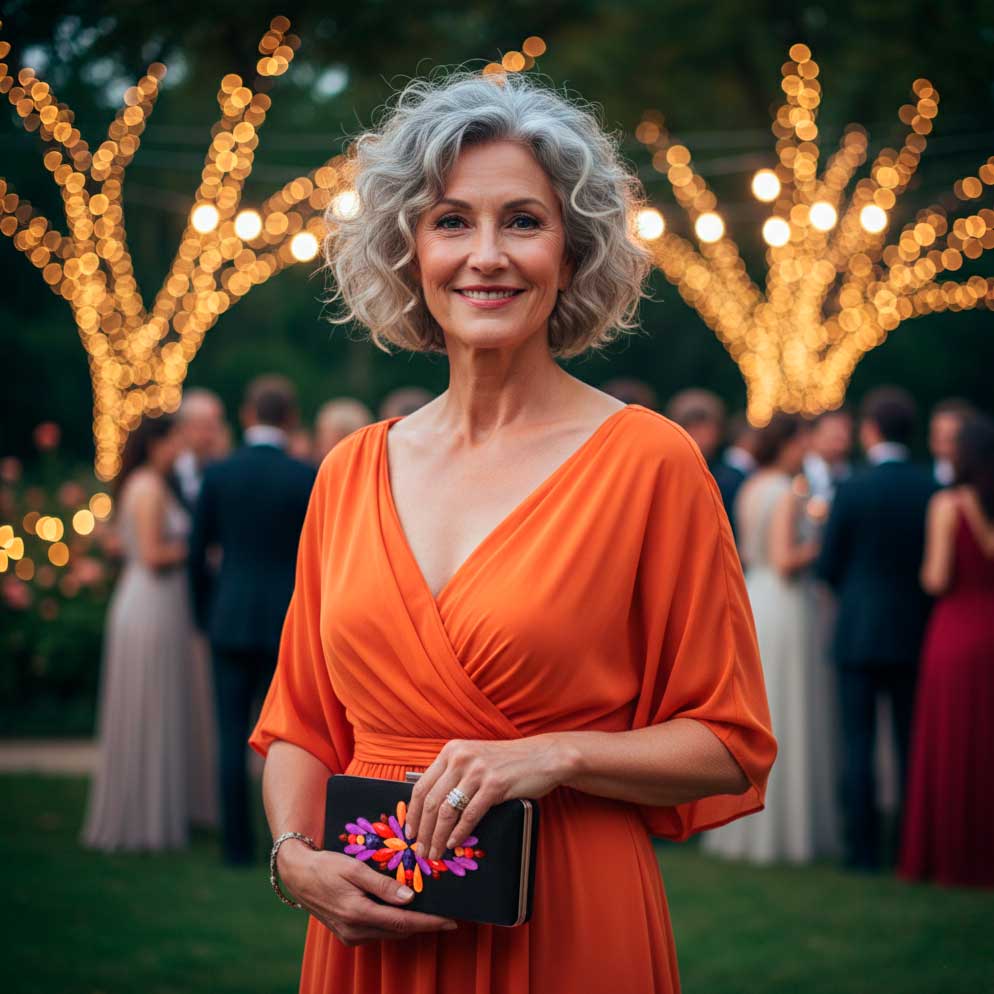Bolso joya naranja morado