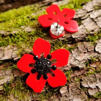 Pendientes amapolas mini