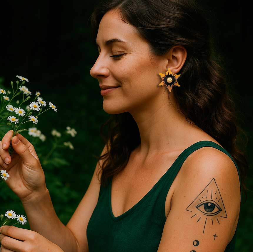 Pendientes Eguzkilore artesanales