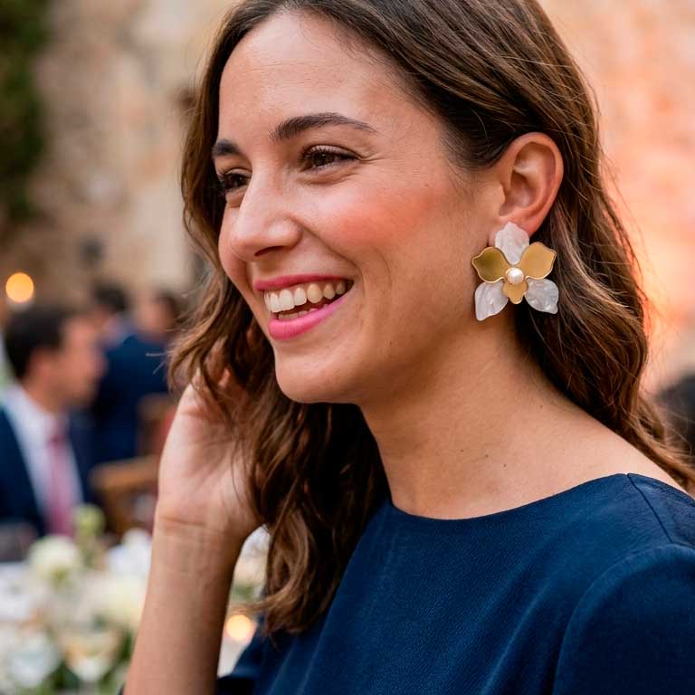 Maxi pendientes Orquídeas blancas