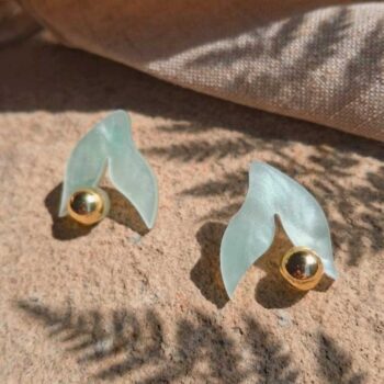 Pendientes blanco nacarado mini Brotes
