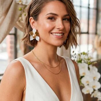 Pendientes novia civil Orquídea Nacarada