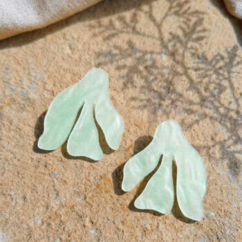 Magnolias, pendientes verde nacarado