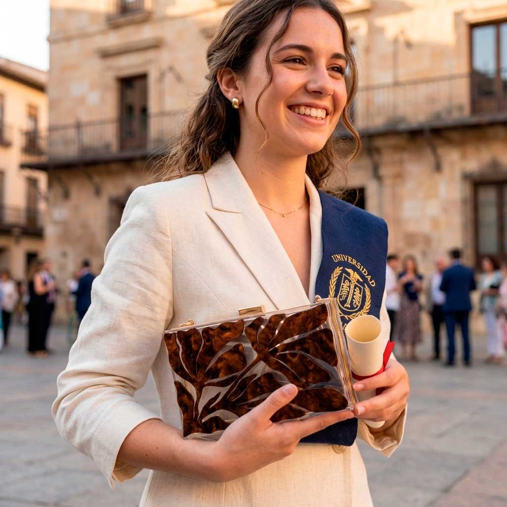 Look graduación bolso El Magnolio Marrón